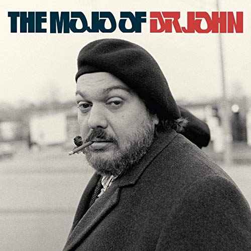 Dr. John album cover: black and white portrait of a man with a beret.