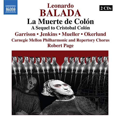 CD cover for "Balada La Muerte de Colon" featuring a dramatic portrait.