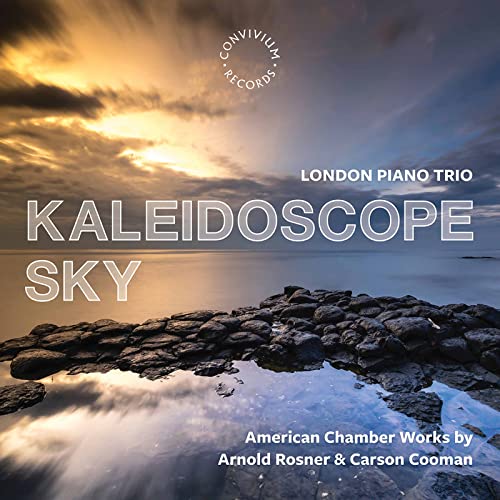 CD cover: seascape with text “Kaleidoscope Sky” and “London Piano Trio”.