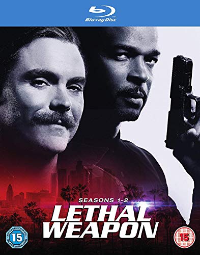 Blu-ray cover for "Lethal Weapon" seasons 1-2, featuring Mel Gibson and Danny Glover.