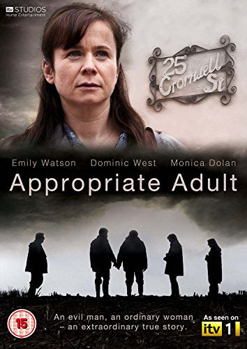 DVD cover for "Appropriate Adult" featuring Emily Watson and silhouetted figures.