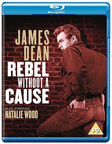 Blu-ray cover for "Rebel Without A Cause" featuring James Dean.