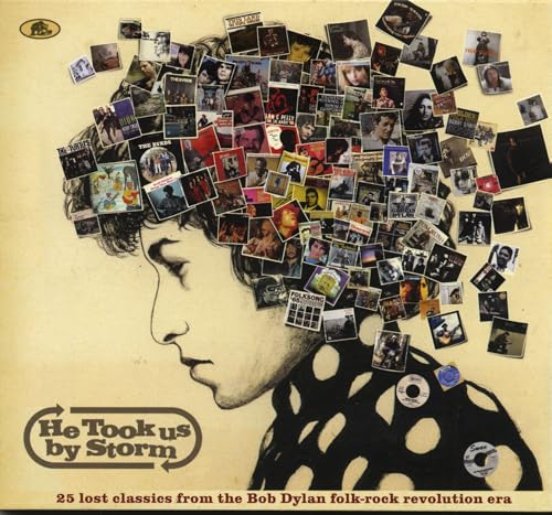 CD cover: profile with album art collage as hair.