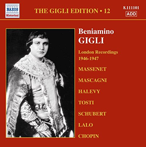 Red CD cover featuring a portrait of opera singer Beniamino Gigli.