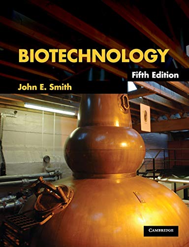 Book cover for "Biotechnology," fifth edition, featuring lab equipment.