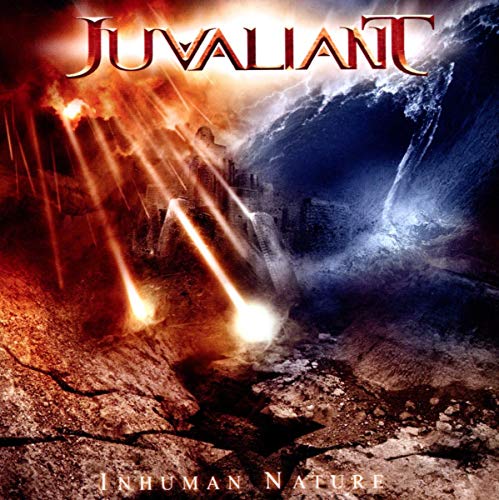 CD cover for Juvaliant’s “Inhuman Nature,” showing a fractured landscape.