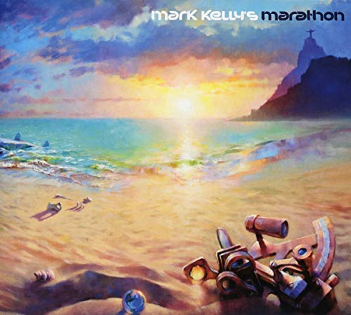 CD cover art: beach scene with waves, figures, and mechanical objects.