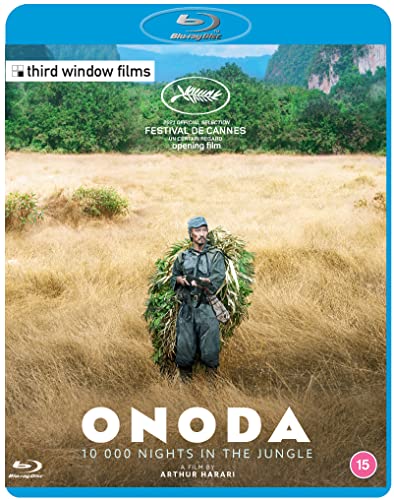 Blu-ray cover for "Onoda 10000 Nights In The Jungle" featuring a soldier in foliage.