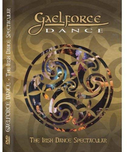 DVD cover for “Gaelforce Dance” featuring Irish dancers within a Celtic knot.
