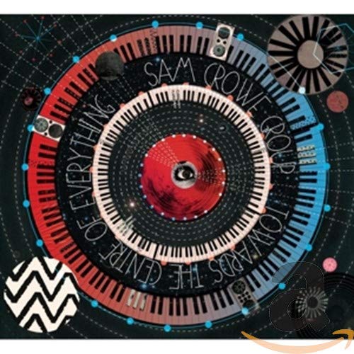 CD cover with abstract circular design, piano keys, and text “Sam Crowe.”
