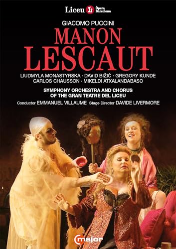 DVD cover for Giacomo Puccini’s opera *Manon Lescaut* with cast image.
