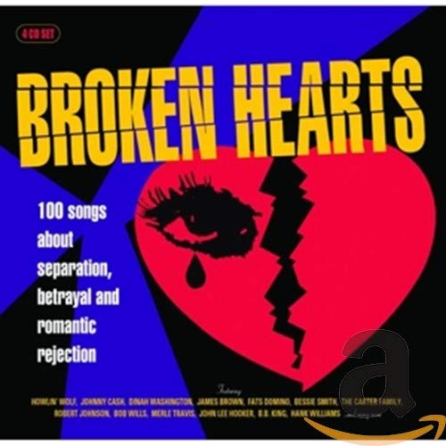 CD cover for “Broken Hearts” featuring a red heart with a tear and lightning bolt.