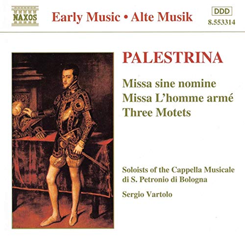 CD cover for Palestrina’s masses and motets, featuring a portrait.