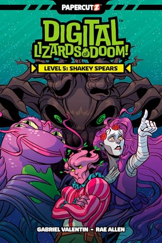 Comic book cover: colorful cartoon lizards and a human character.