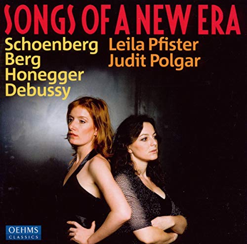 CD cover featuring two women and composers’ names: Schoenberg, Berg, Honegger, Debussy.