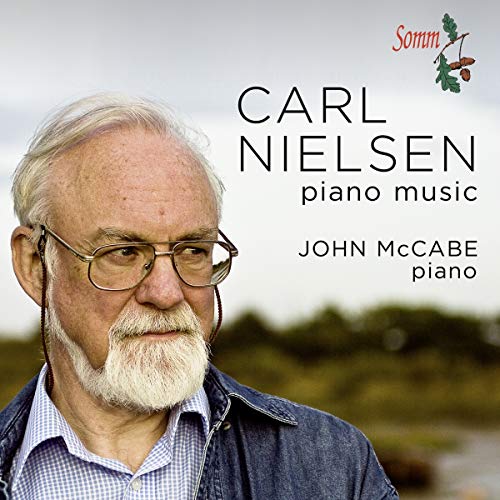 CD cover featuring portrait of pianist John McCabe and text “Carl Nielsen.”