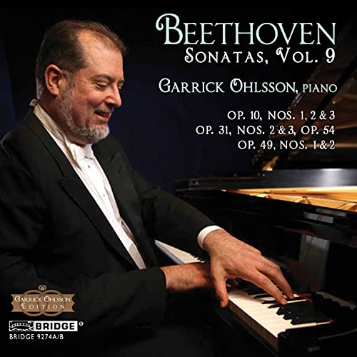 Pianist Garrick Ohlsson on CD cover for Beethoven sonatas, volume 9.