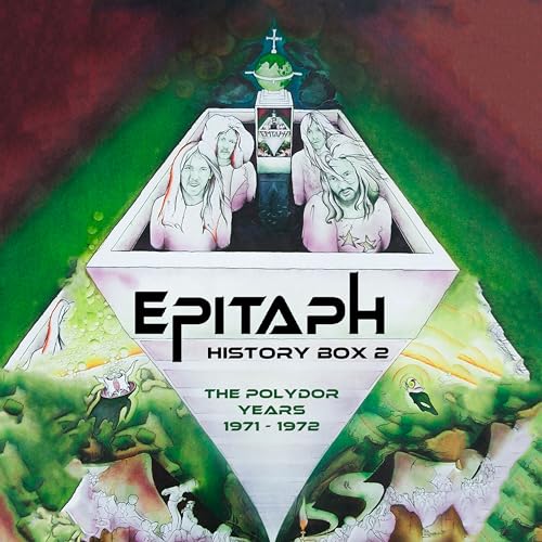 Album cover art featuring four band members in a pyramid structure with text overlay.
