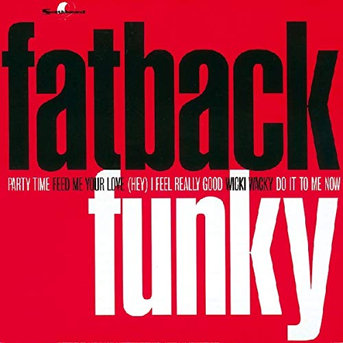 Red album cover for Fatback’s “Funky” with bold white text.