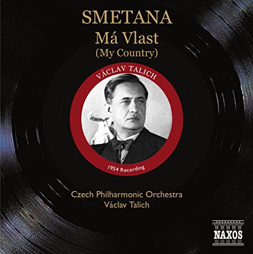 CD cover: Portrait of conductor Václav Talich with vinyl record background.