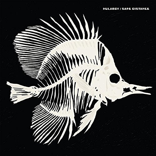 Black background with a white skeletal fish illustration and album title.