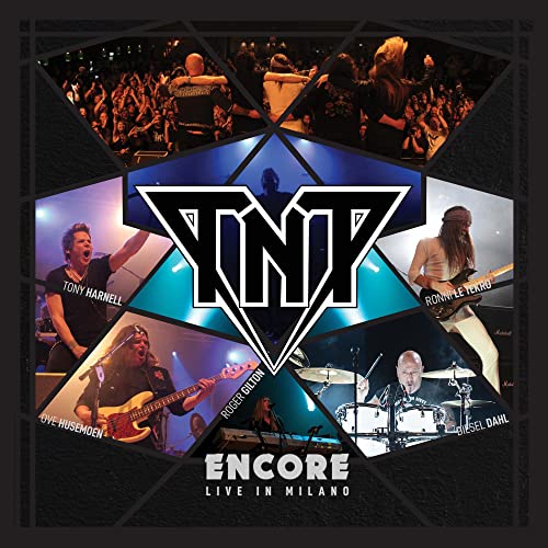 TNT band members performing live in Milan, Blu-ray cover art.