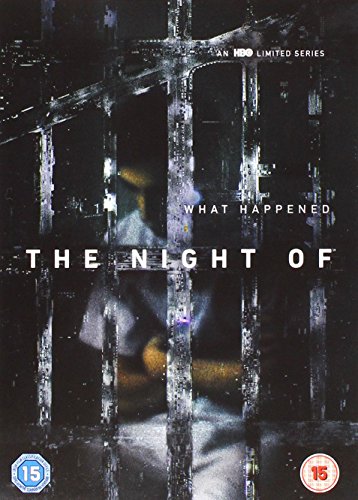 DVD cover for "The Night Of" featuring blurred bars and a face.