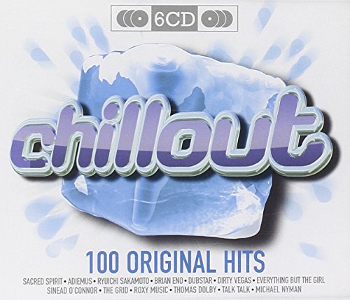 6CD compilation album "100 Original Hits Chillout" with icy blue design.