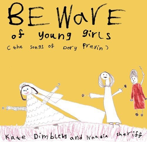 CD cover with hand-drawn illustrations of three girls on a yellow background.