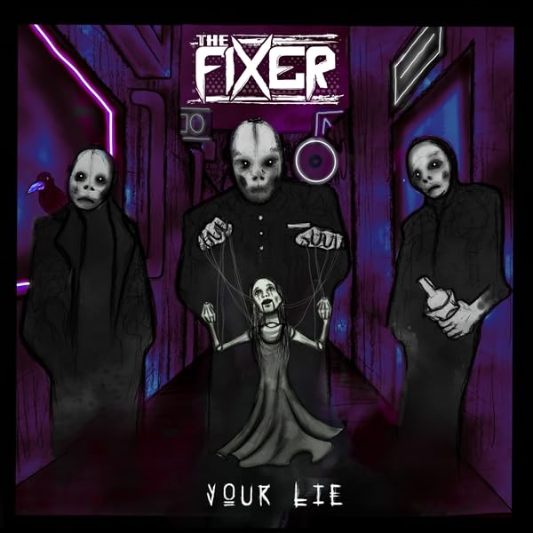 CD cover art: dark figures with a puppet, eerie and unsettling.