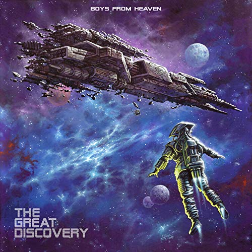 CD cover: astronaut floats near a large, detailed spaceship in space.