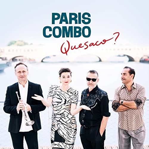 Paris Combo album cover featuring four people and a bridge background.