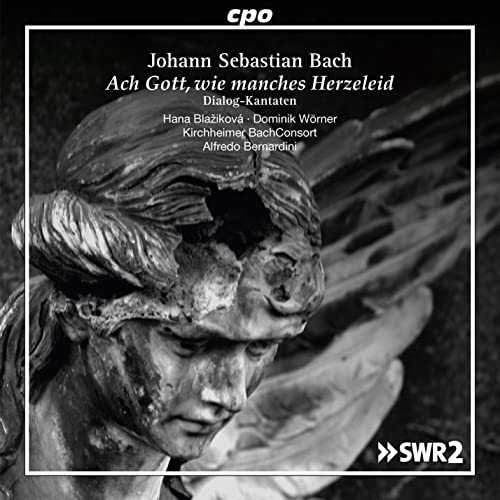 CD cover: black and white close-up of a weathered stone angel’s face.
