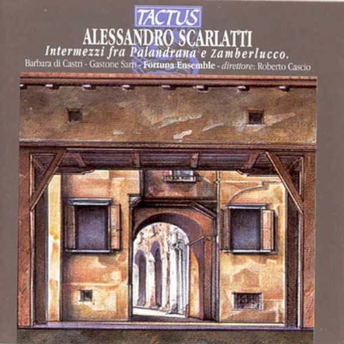 CD cover: painted archway scene with text “Scarlatti: Intermezzi”.