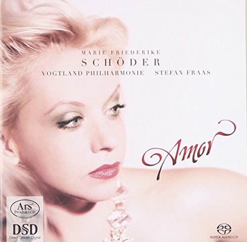 CD cover featuring a portrait of Marie Friederike Schöder and the title "Amor".