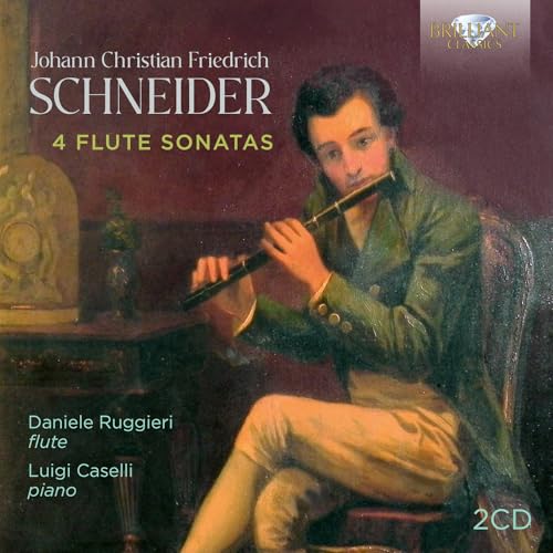 CD cover: portrait of a man playing a flute, classical music.