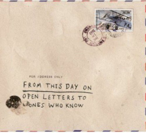 CD cover resembling a vintage, stamped envelope with handwritten text.
