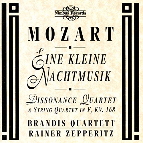 CD cover for Mozart’s “Eine kleine Nachtmusik” by Brandis Quartet.