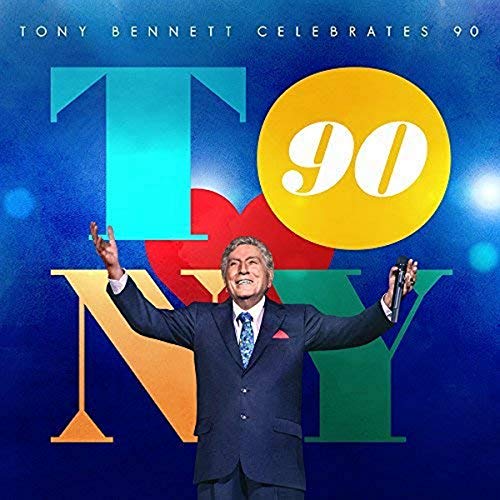CD cover for Tony Bennett's "Tony Bennett Celebrates 90" with portrait.