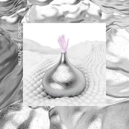 CD cover: silver textured background with a hand and vase image.