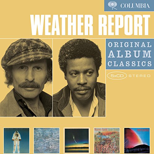 Weather Report Original Album Classics box set cover featuring portraits of two band members.