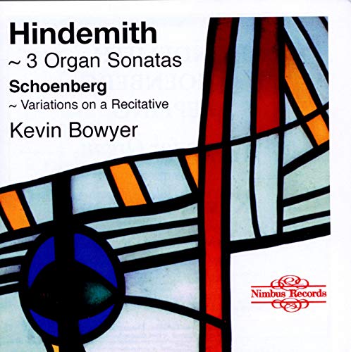 CD cover for Hindemith organ works featuring abstract stained-glass design.