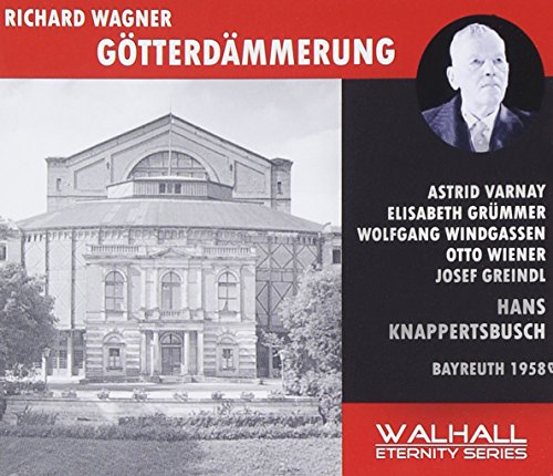 CD cover for Wagner’s *Götterdämmerung* featuring a building and portraits.