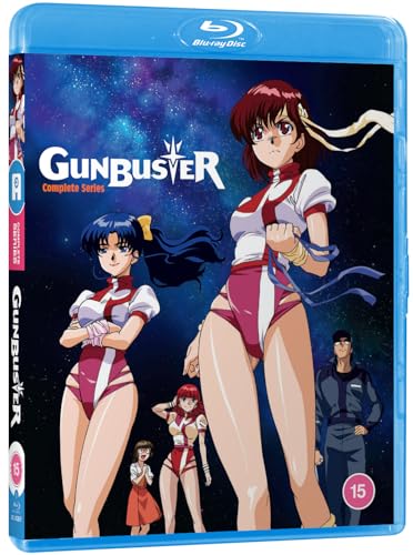 Gunbuster Blu-ray cover featuring anime characters against a starry space background.