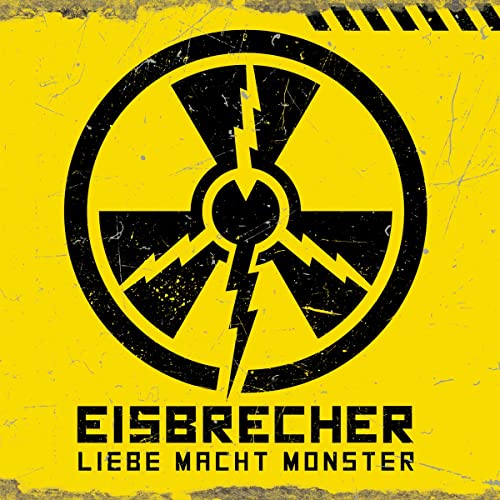 Yellow album cover with a black biohazard symbol and band name "Eisbrecher".