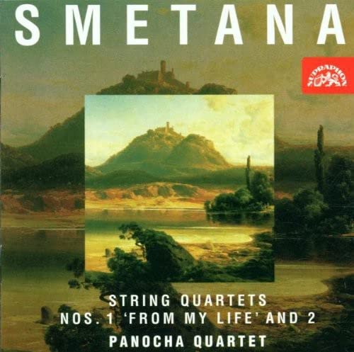 CD cover featuring a landscape painting of mountains and a lake with text.