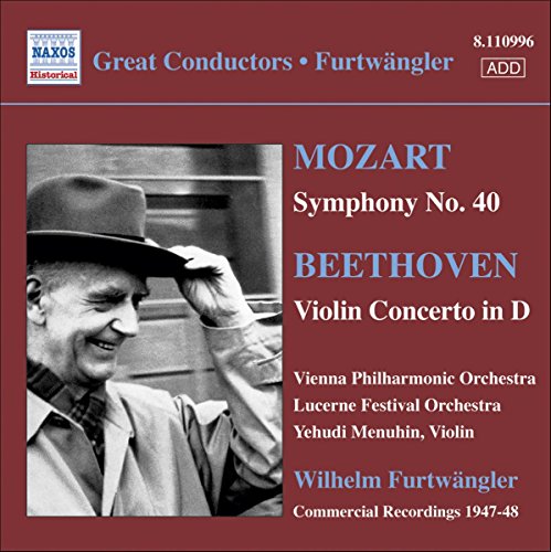 CD cover featuring Yehudi Menuhin and Wilhelm Furtwängler, Mozart and Beethoven works.