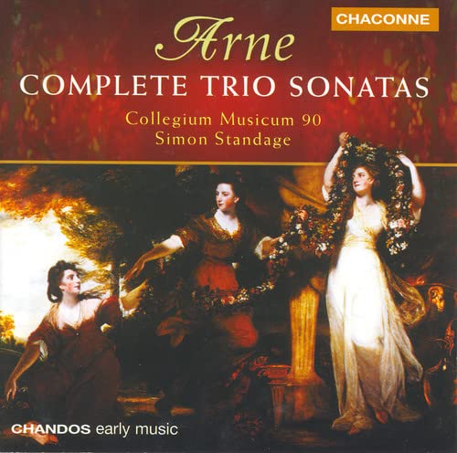 CD cover for Arne’s Trio Sonatas, featuring a painting of three women.