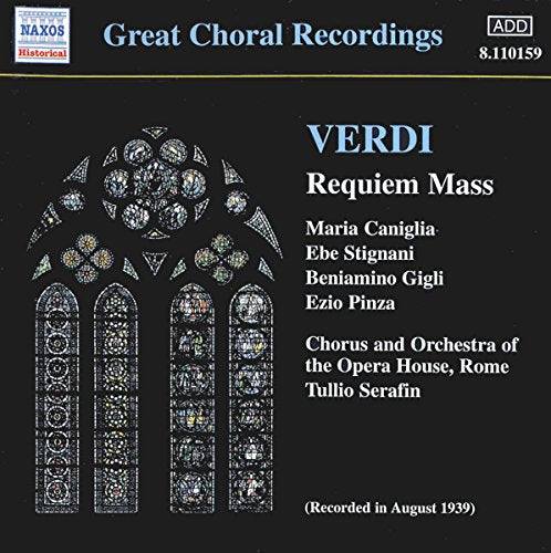 CD cover for Verdi’s Requiem Mass, featuring stained glass window design.