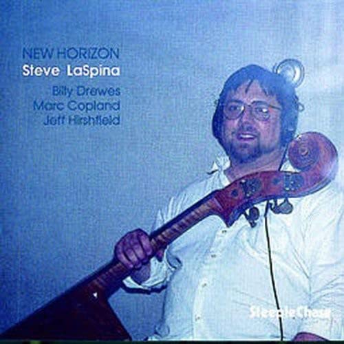 CD cover featuring Steve LaSpina with a double bass, blue background.
